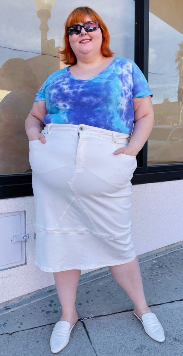 Plus size long outlet white skirt