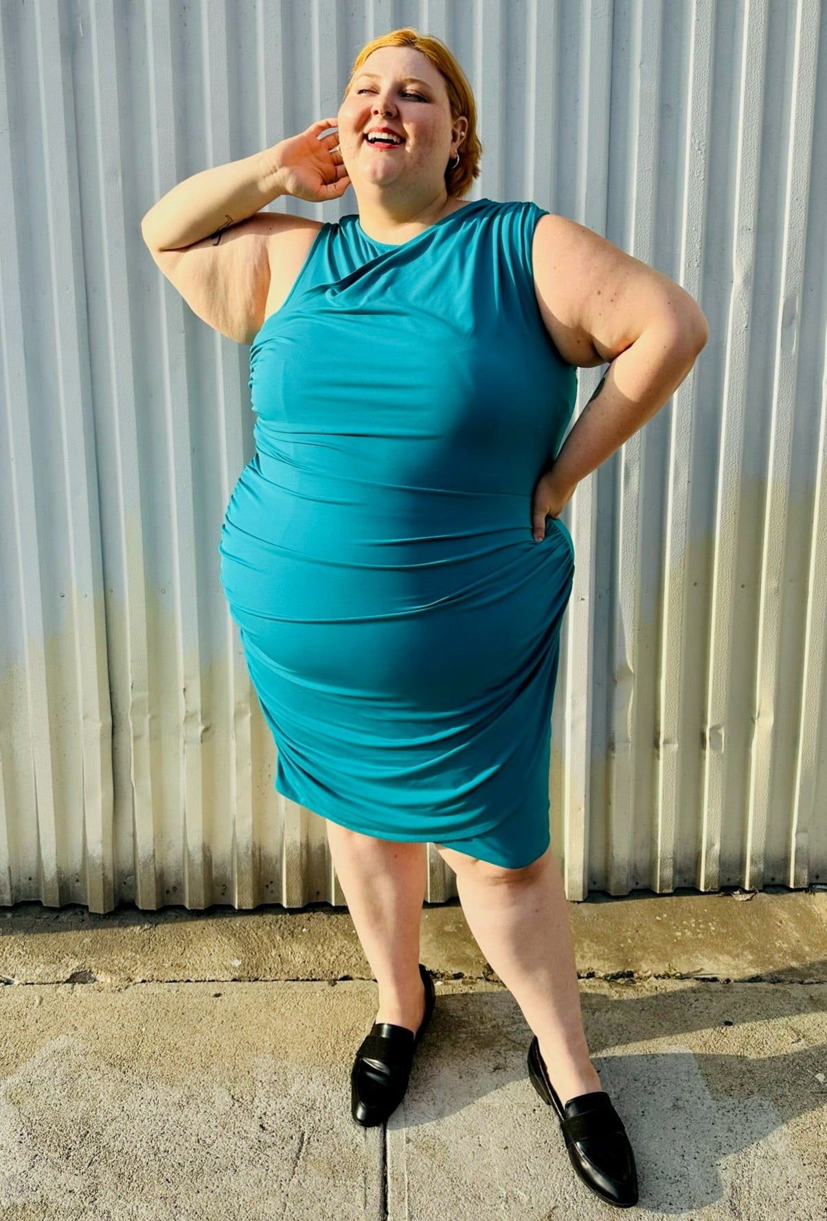 Lane Bryant Teal Sleeveless Midi Dress, Size 24 – The Plus Bus Boutique