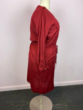 Load image into Gallery viewer, Hope &amp; Harvest Silky Red Full Zip Shirt Dress, Size S
