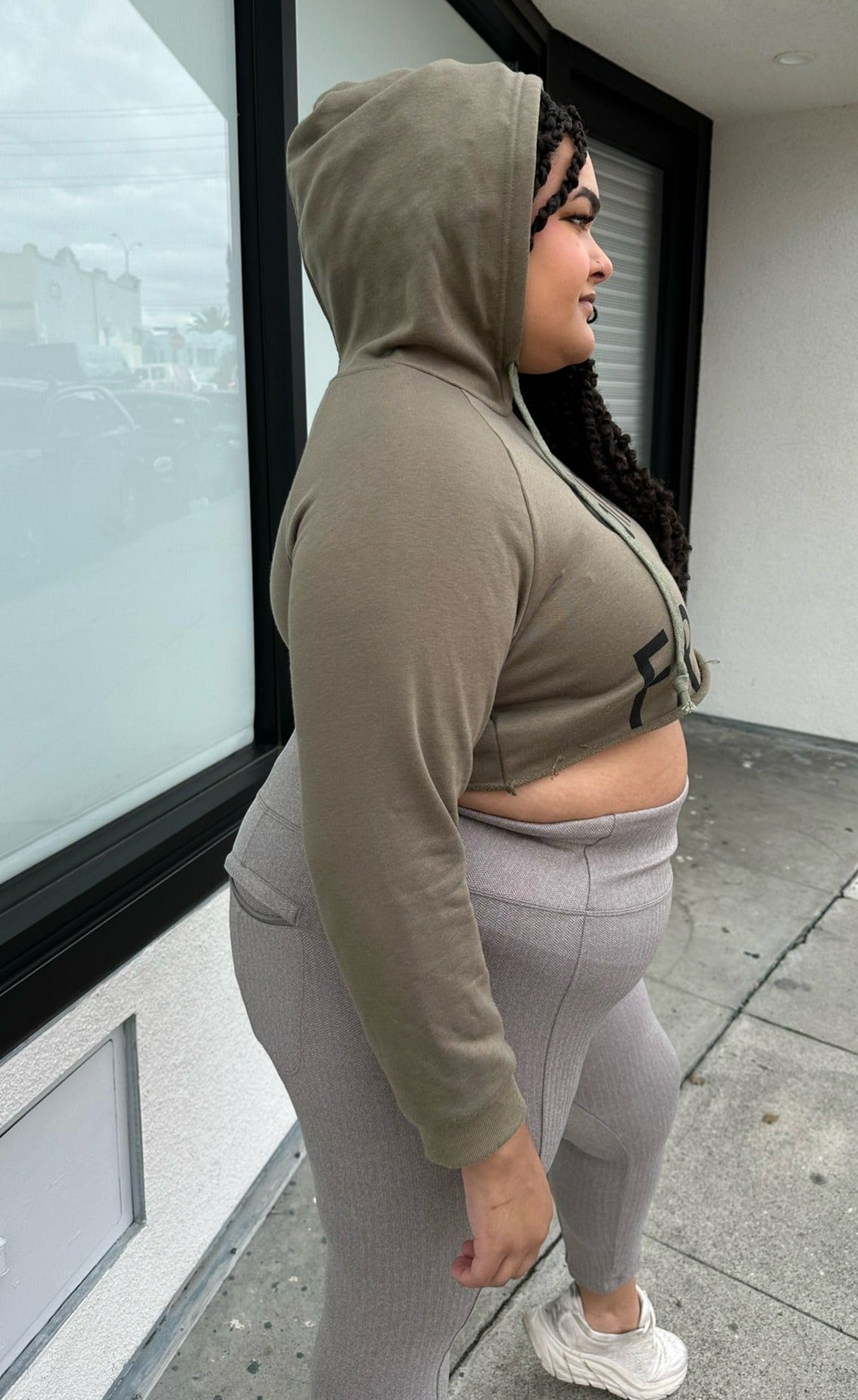 Cropped plus size on sale hoodie