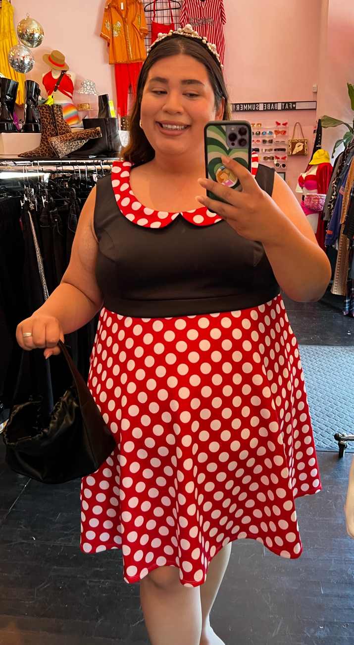 Disney Black Minnie Mouse Dress Red and White Polka Dots, Size 4 – The Bus Boutique